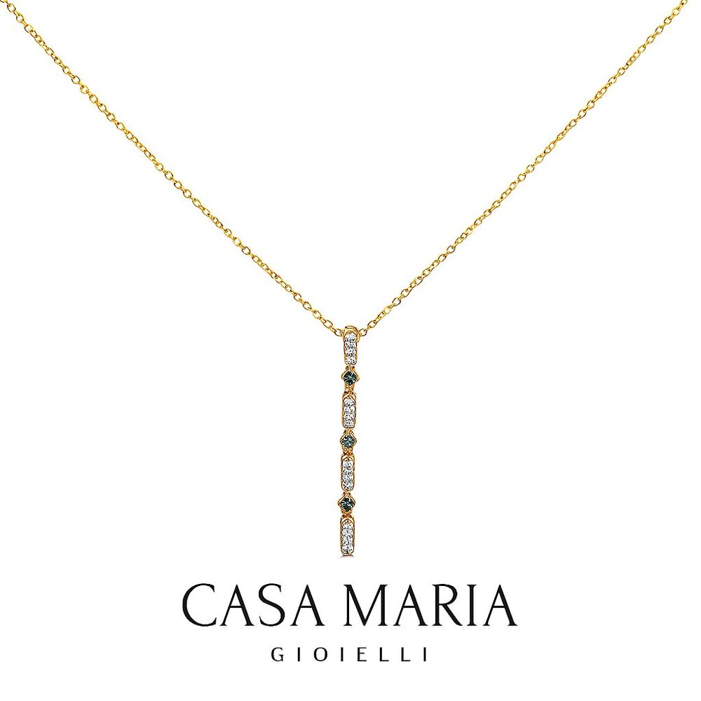 Verde Bar Pendant Necklace - 10K Yellow Gold - Lab-Grown Diamond